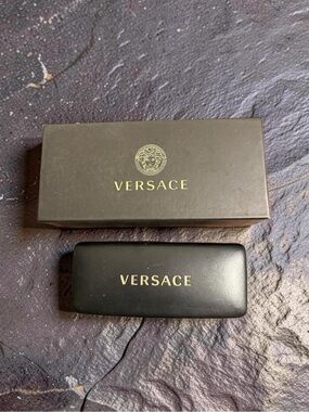 Versace Black and Gold Logo Eyewear Set
